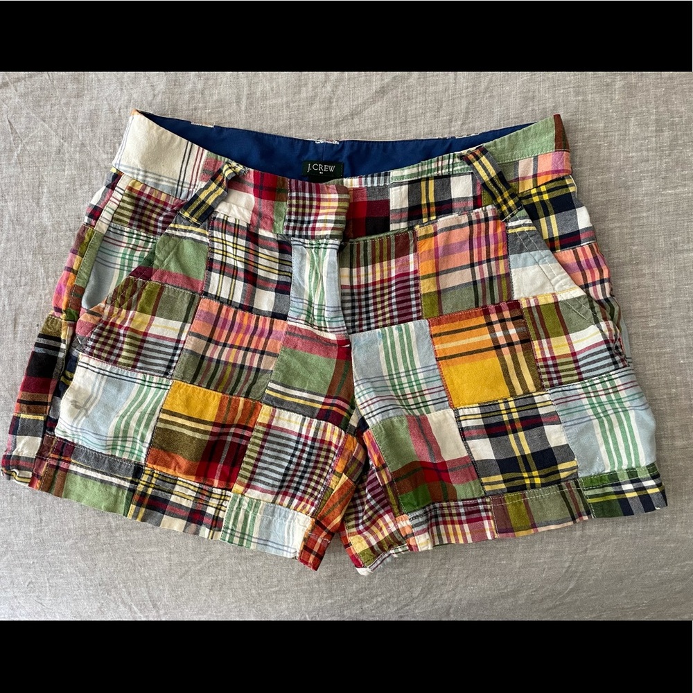 J Crew plaid madras shorts. Size 0. City Fit.